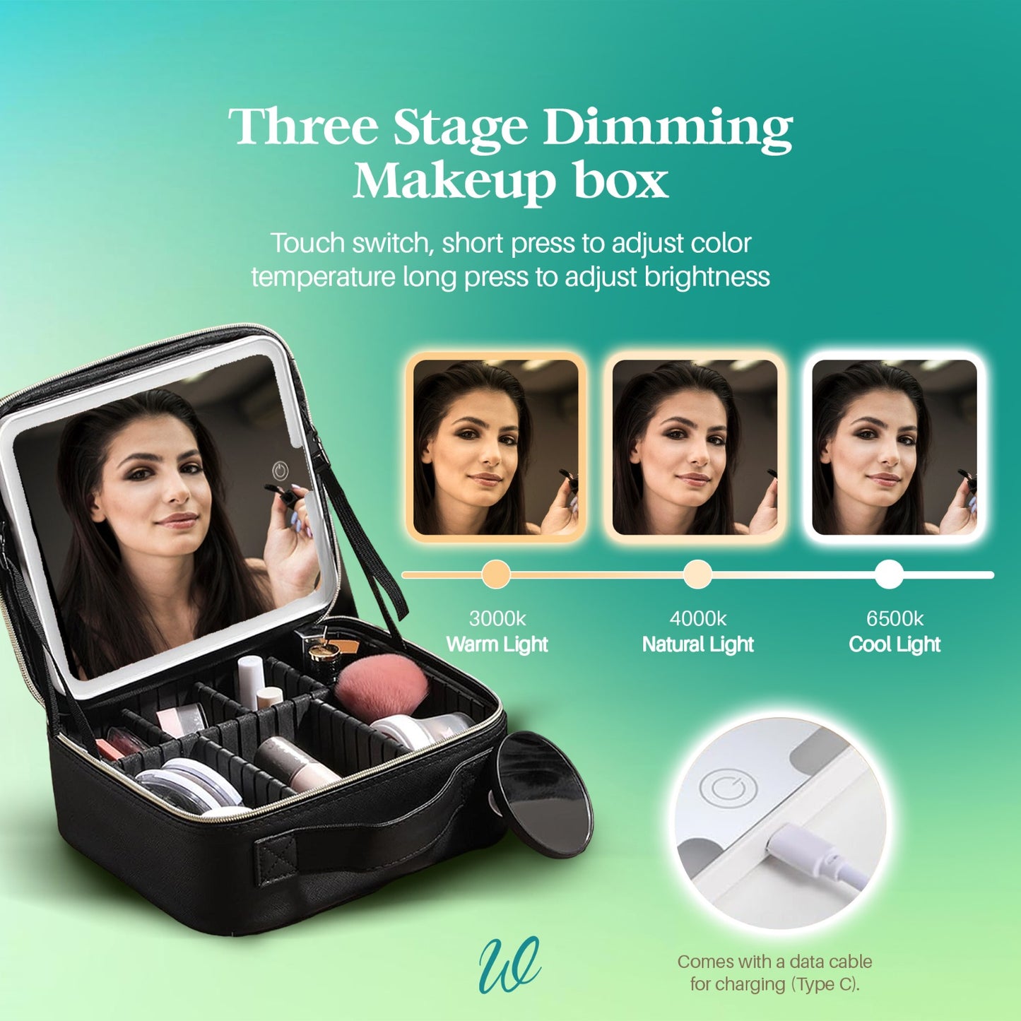 Makeup Case with Lighted Mirror