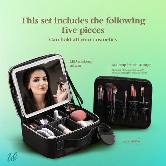 Makeup Case with Lighted Mirror